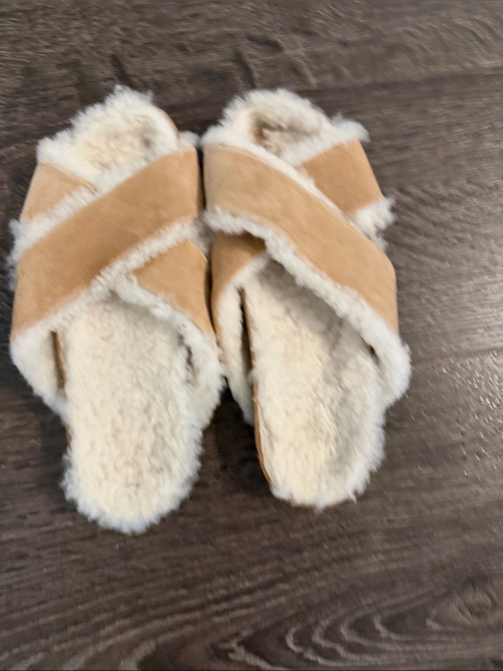 Jenni Kayne Shearling Lined Crossover Sandals Size 38